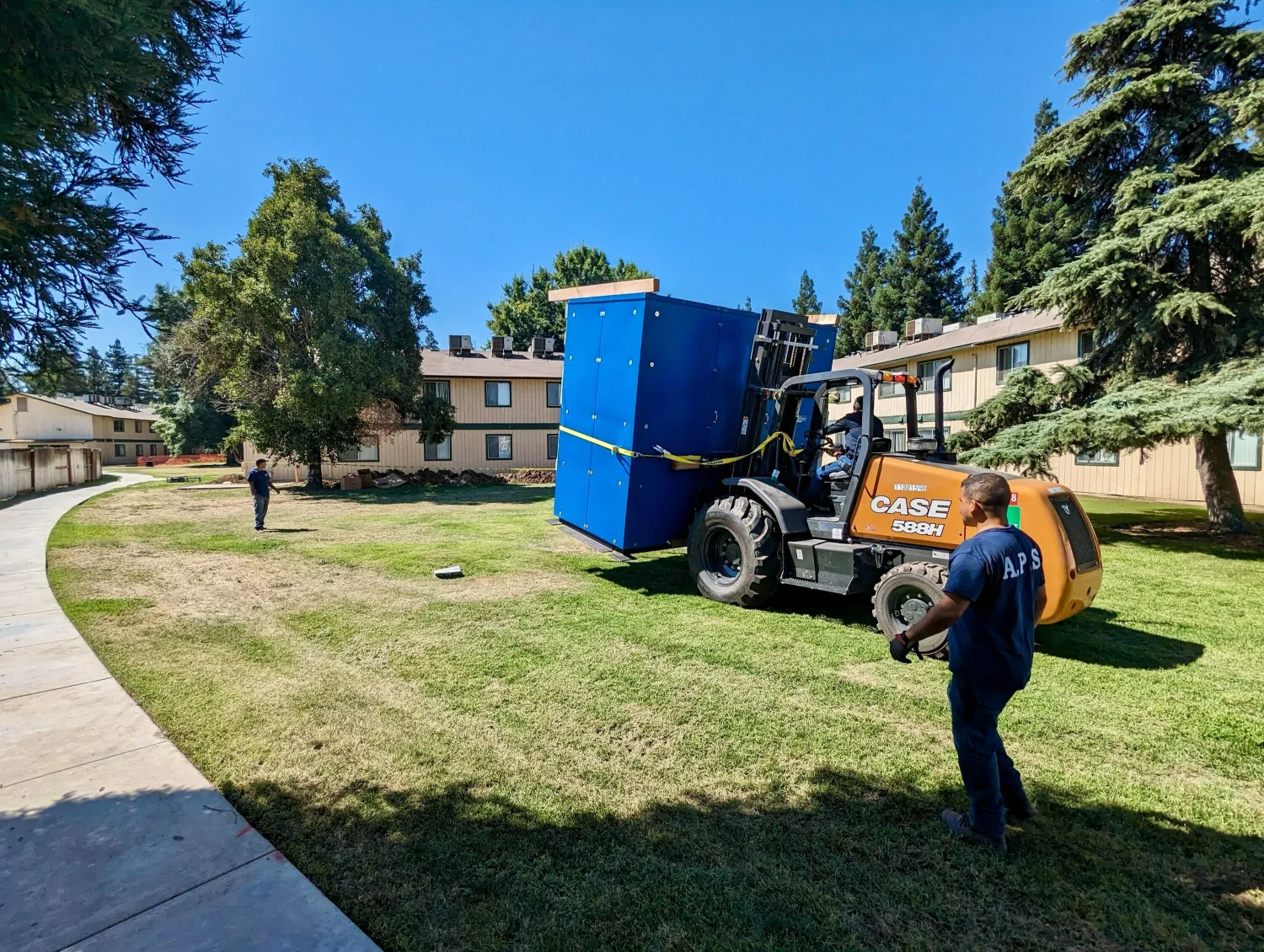 Waterdrop Skid being taking to its final destination at Kings View Manor in Fresno.