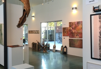 Gallery interior inside the common area at Art Ark in San Jose, California.