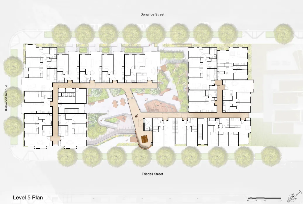 Level five site plan of Pacific Pointe Apartments in San Francisco, CA.
