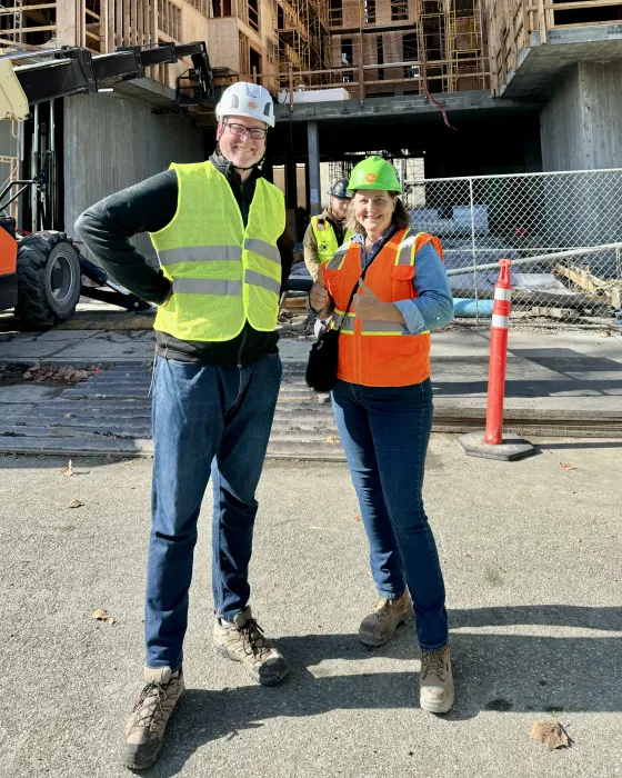 Sally Roth and Joel Millar on a Construction Administration visit.