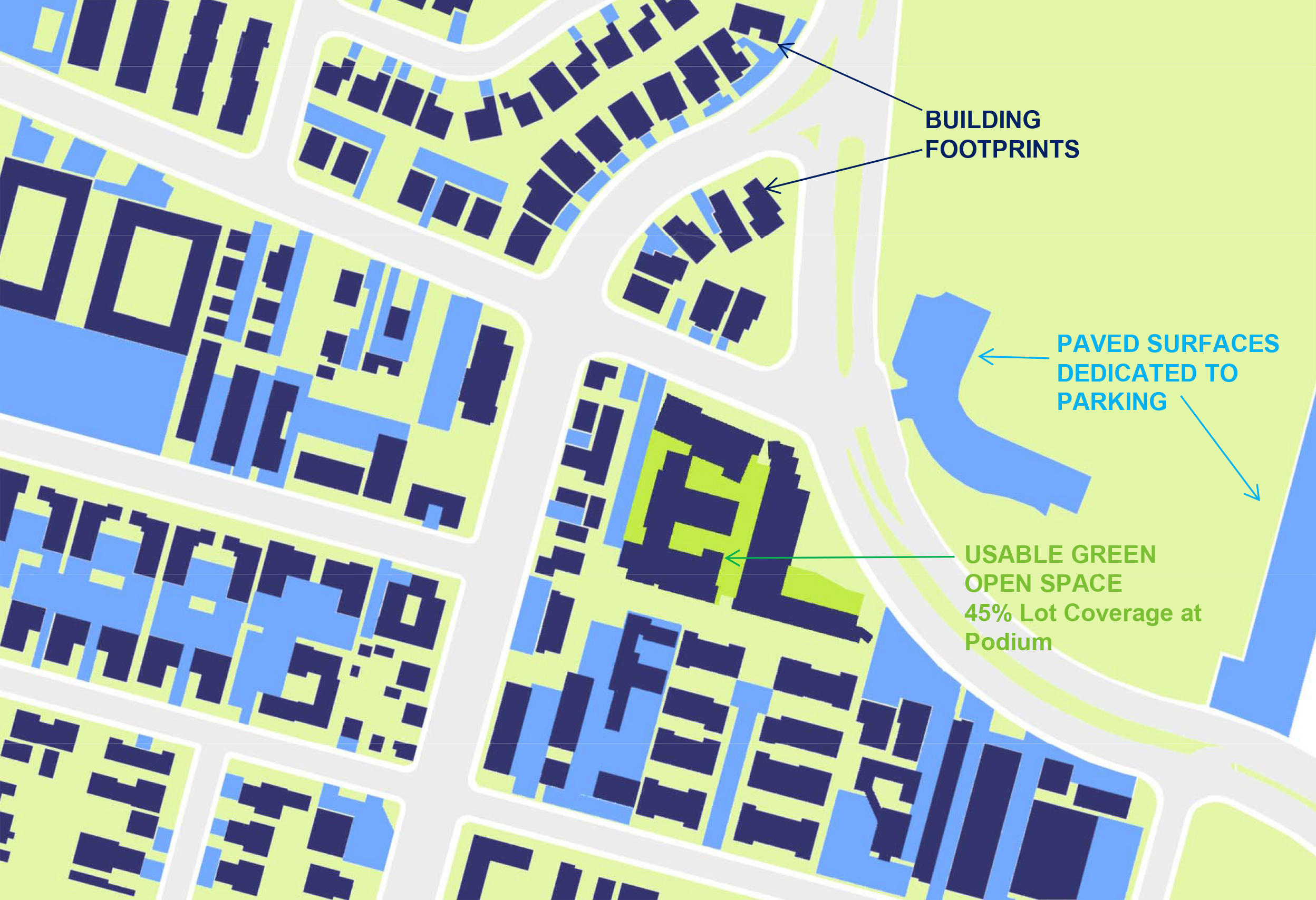Site plan of Onizuka Crossing Family Housing in Sunnyvale, California.
