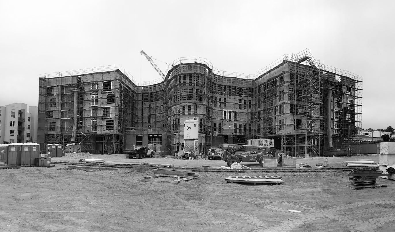 Street view of the construction at Dr. George Davis Senior Building in San Francisco.