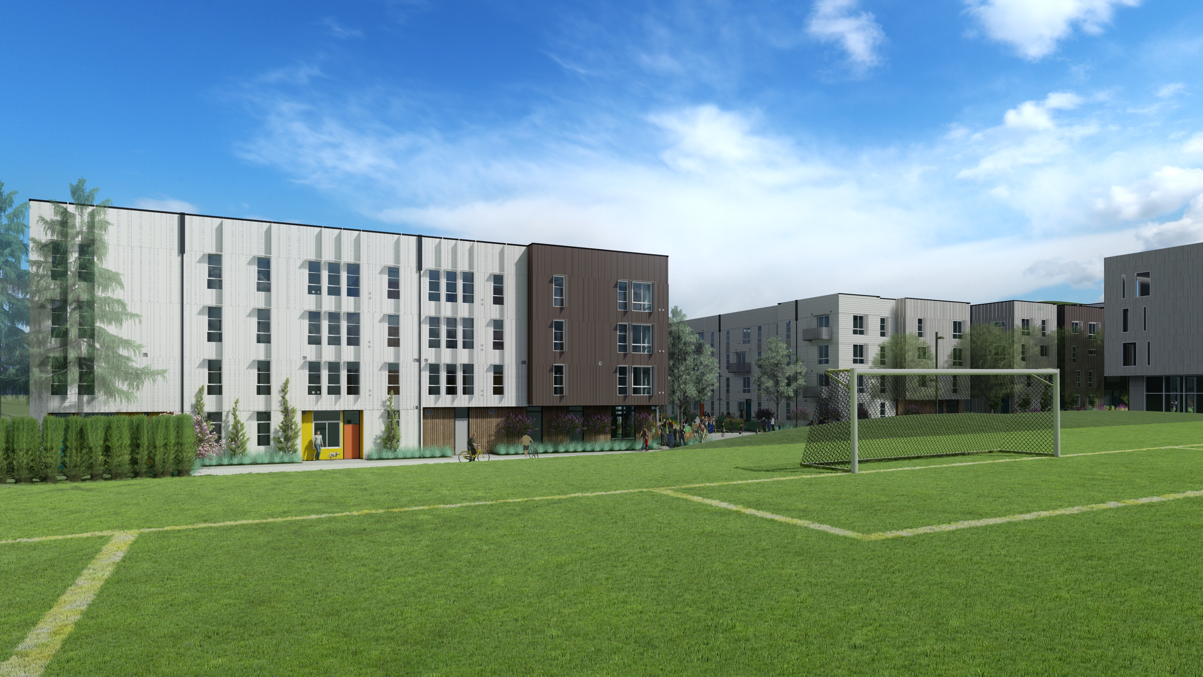 Rendering of the adjacent park at Midway Village Phase 1 in Daly City, Ca.