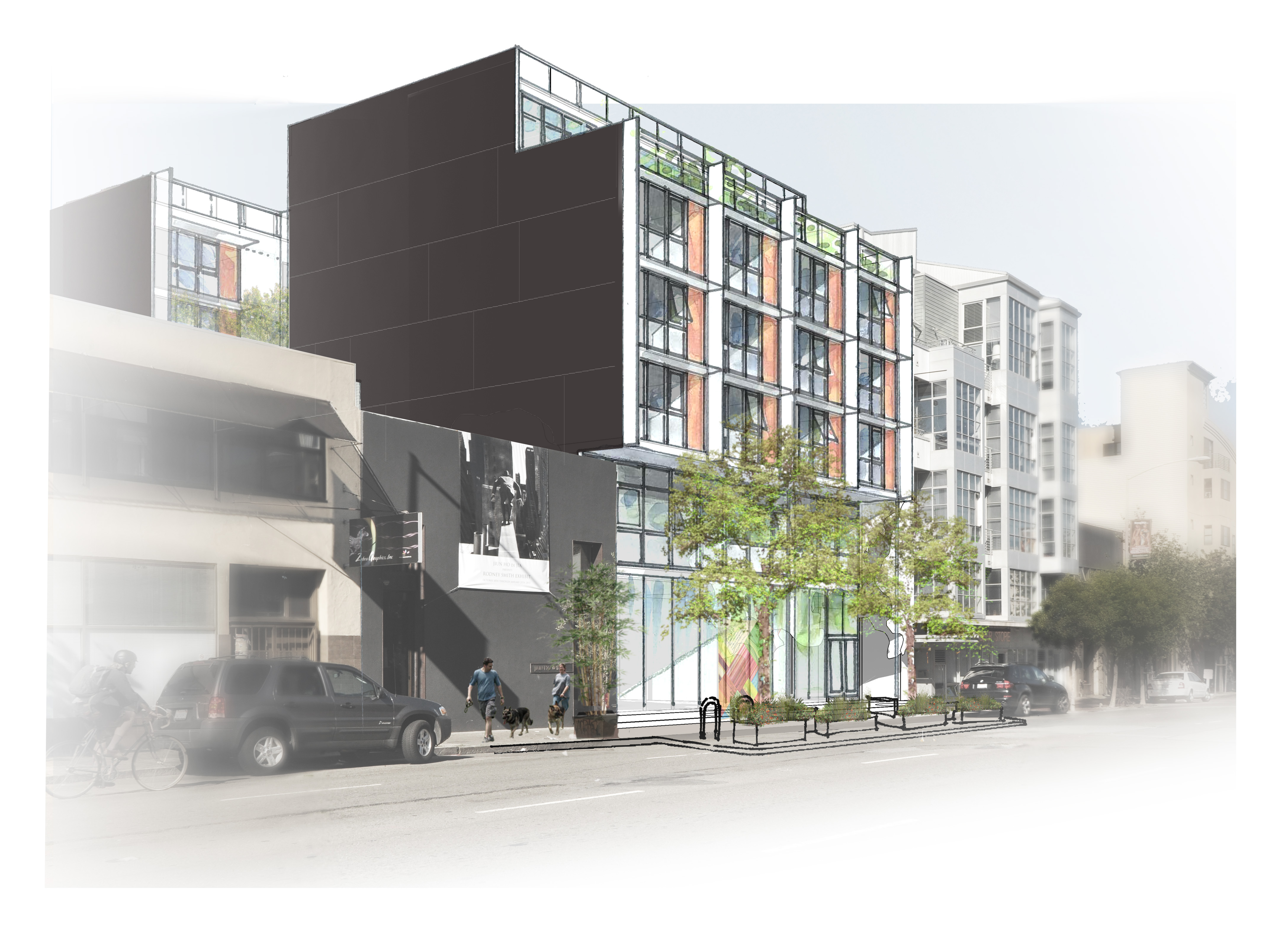 Drawing of exterior view of OME in San Francisco, CA.