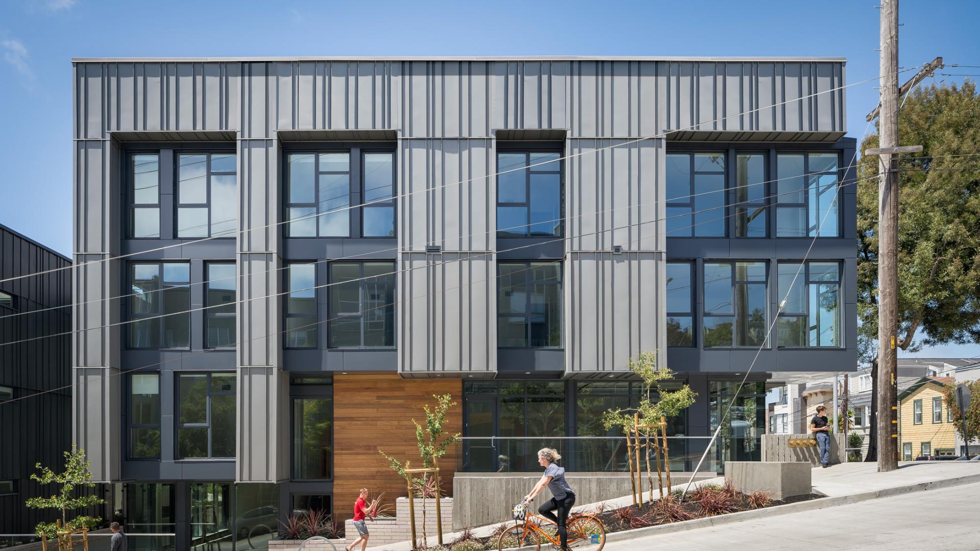 Exterior view of retail at Mason on Mariposa in San Francisco.