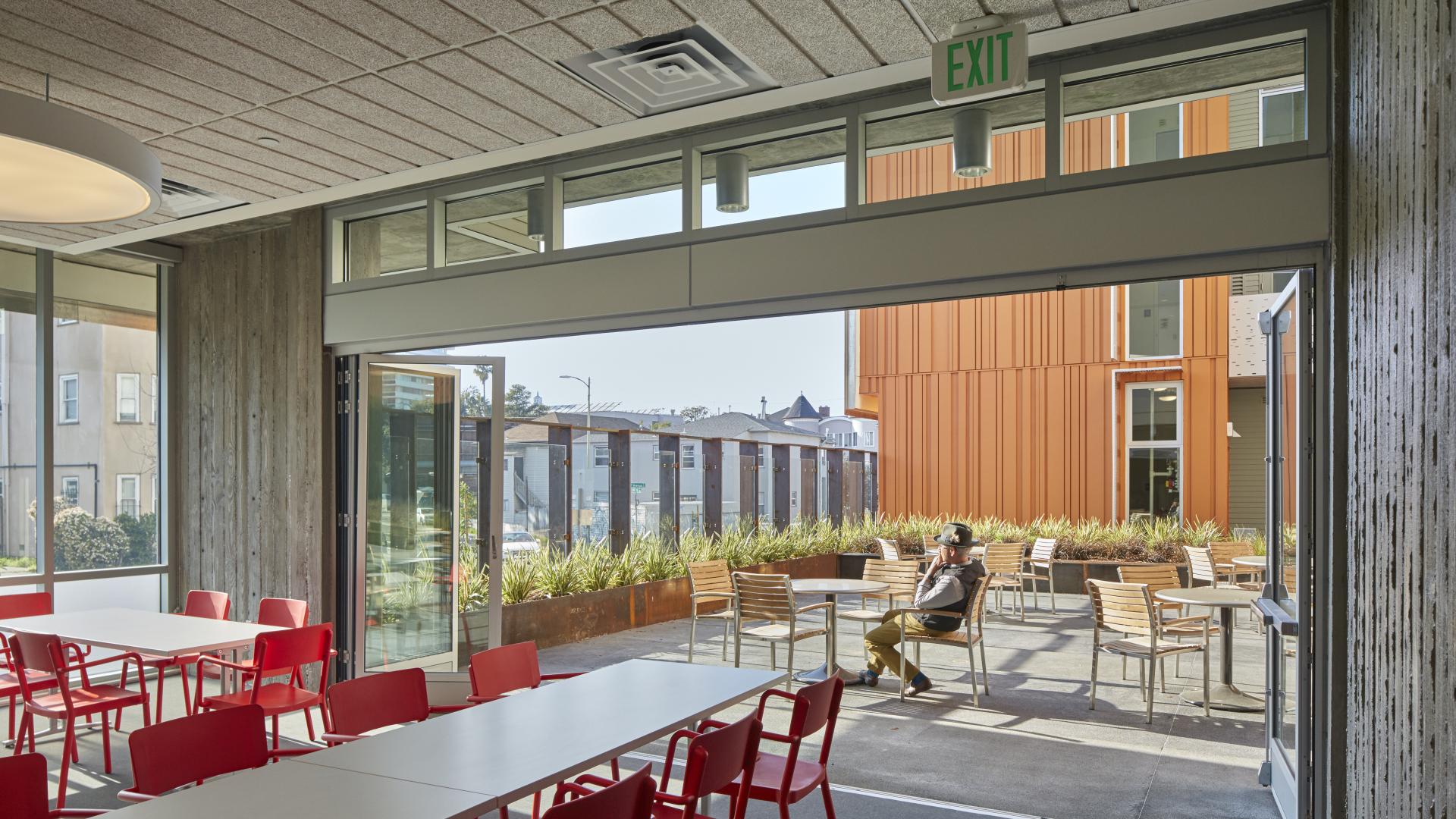 Community room inside Lakeside Senior Housing in Oakland, Ca