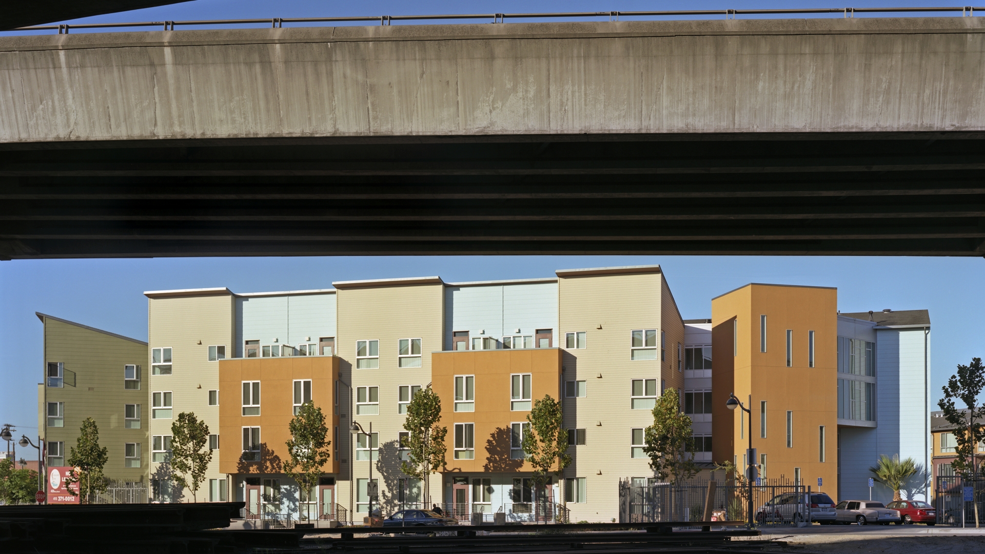 View of Crescent Cove in San Francisco from under the freeway.