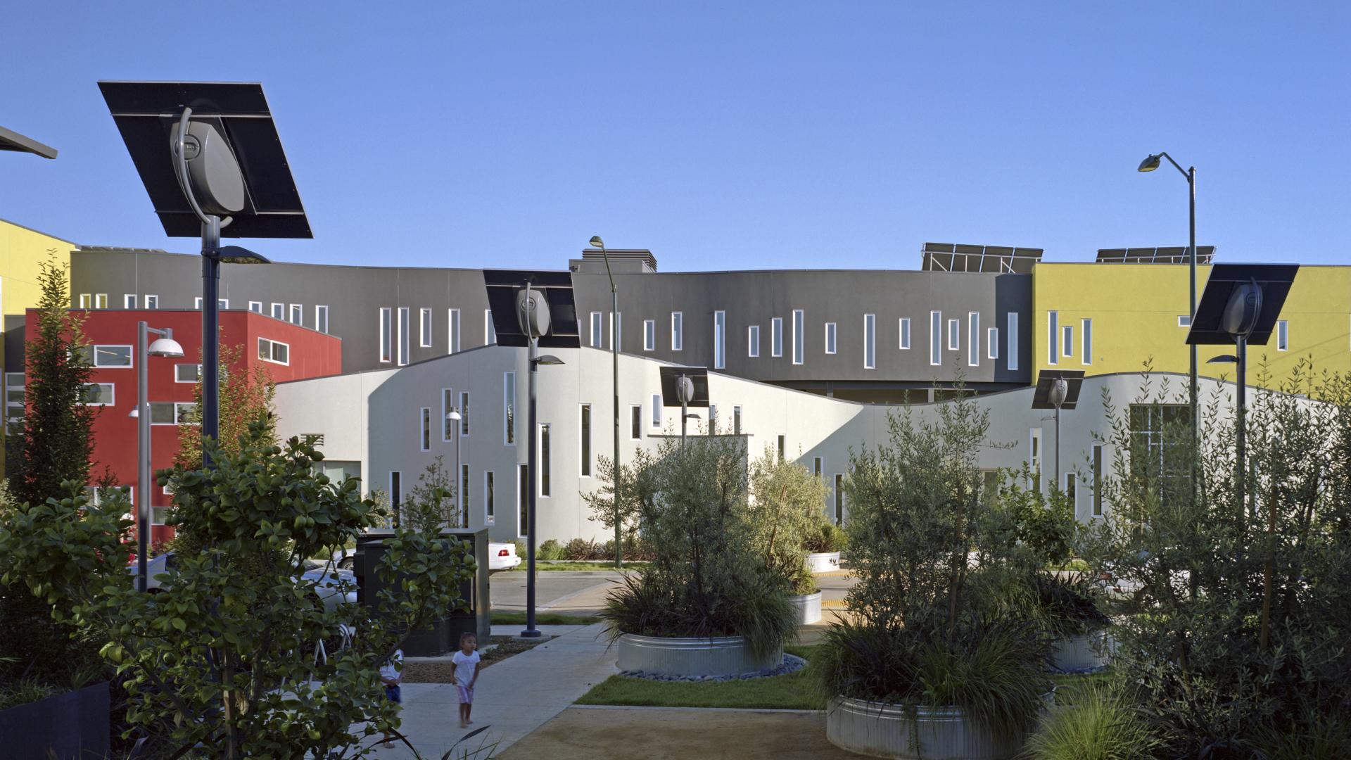 Exterior view of Tassafaronga Village in East Oakland, CA. 