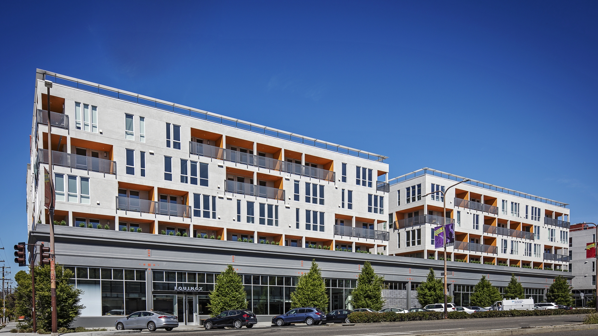 Exterior street view of Parker Place in Berkeley, California.