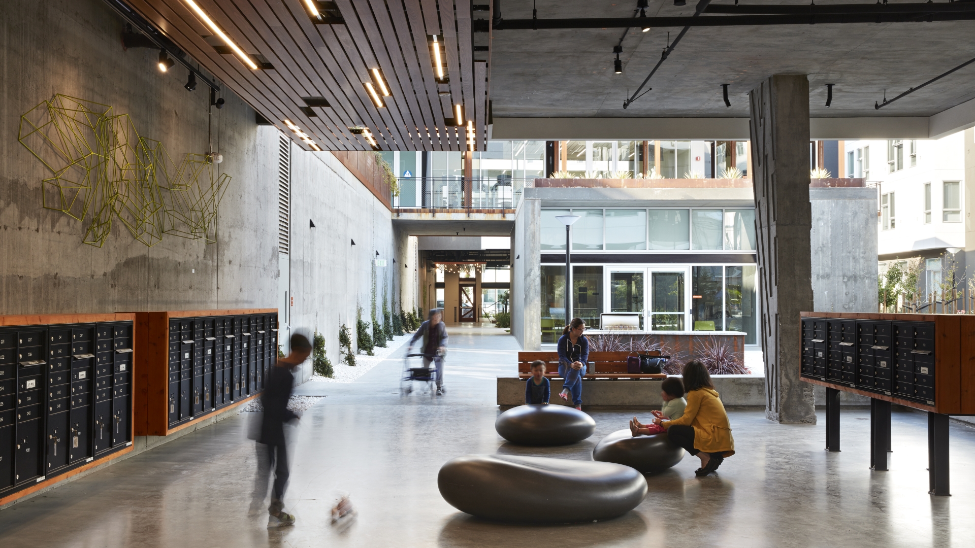 Entrance lobby in Five88 in San Francisco.