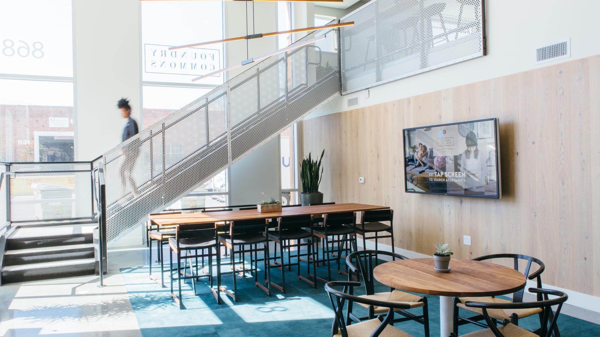 Leasing lounge at Foundry Commons in San Jose, Ca.