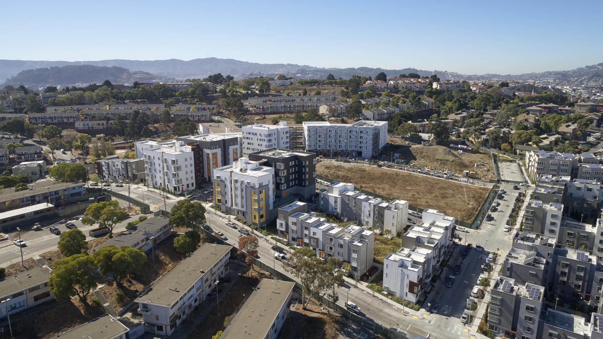 Aerial view of 847-848 Fairfax Avenue in San Francisco.