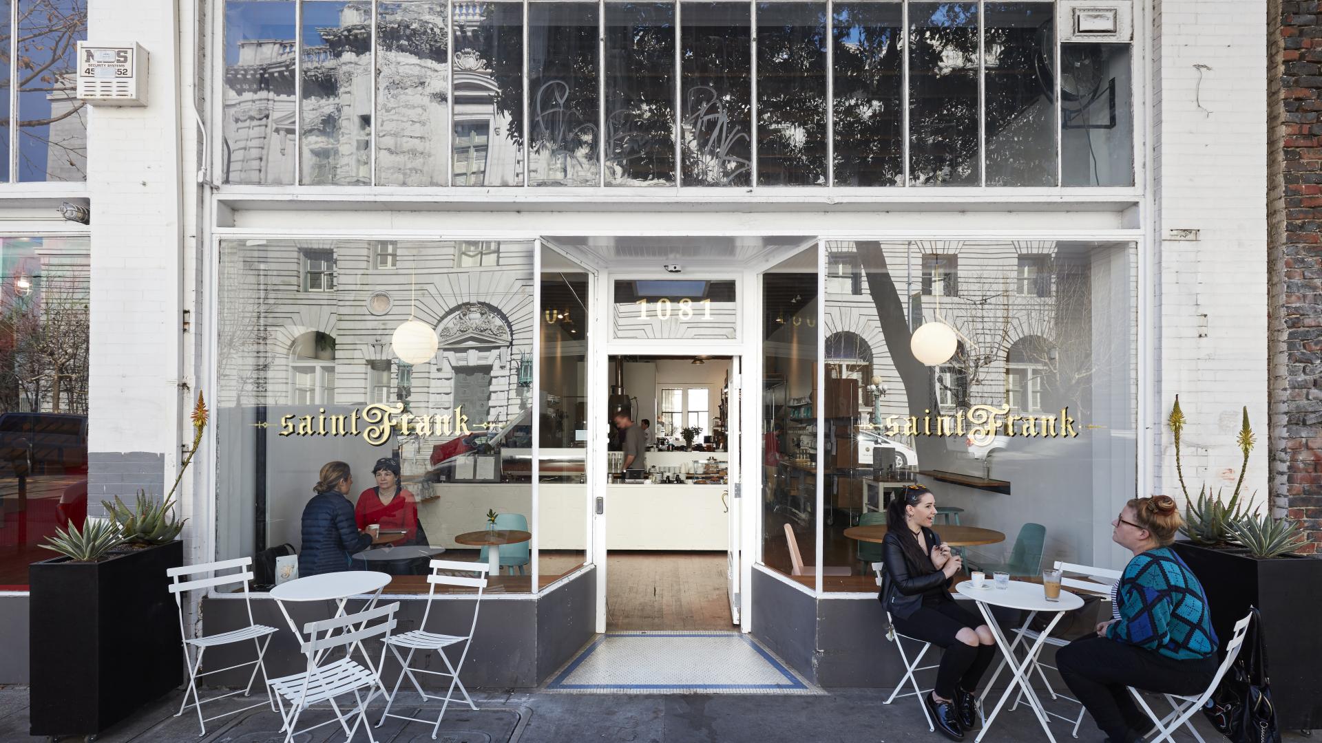 Entrance to Saint Frank Roastery in San Francisco.