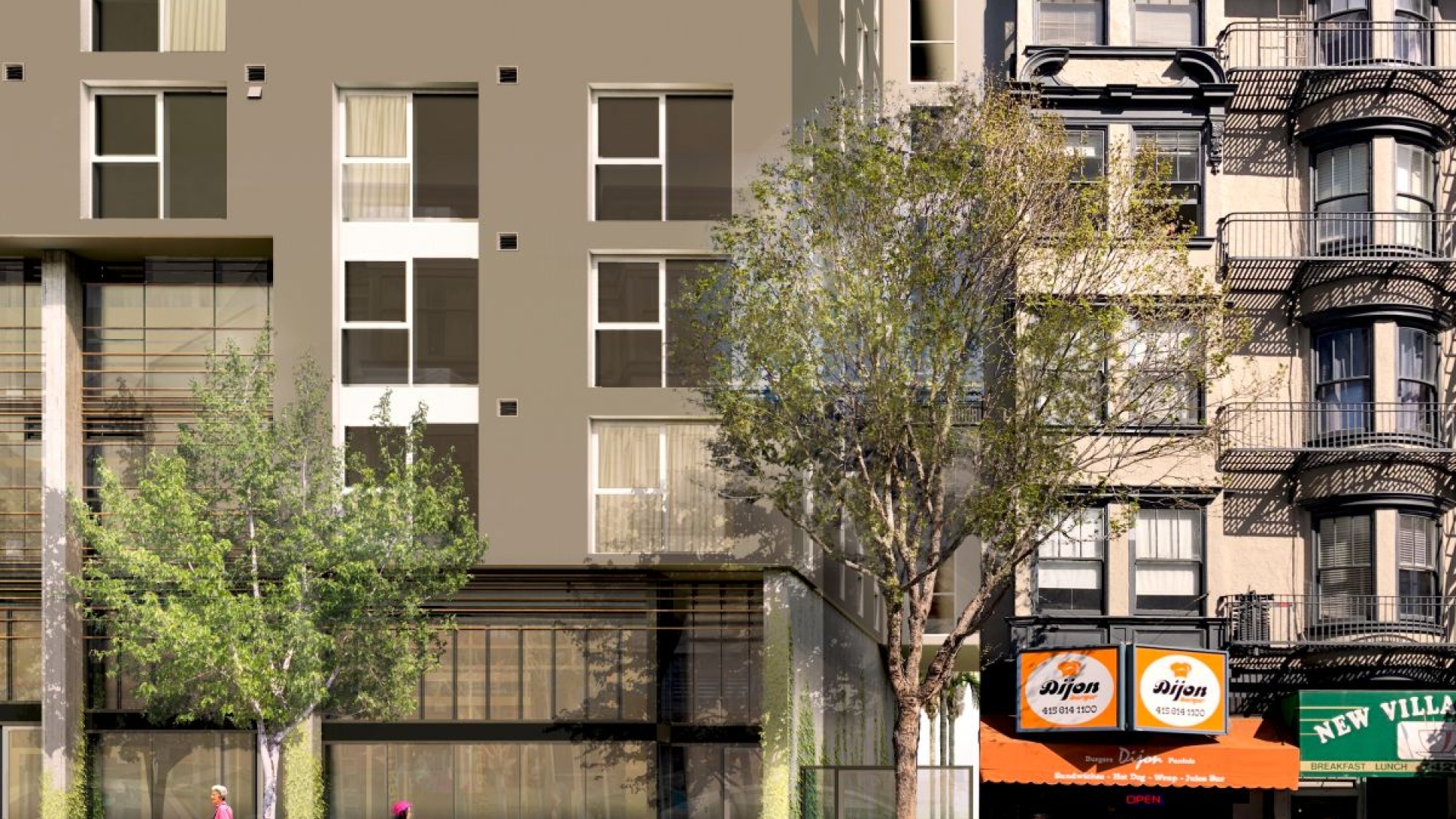 Exterior elevation rendering for 1567 California in San Francisco, California. 