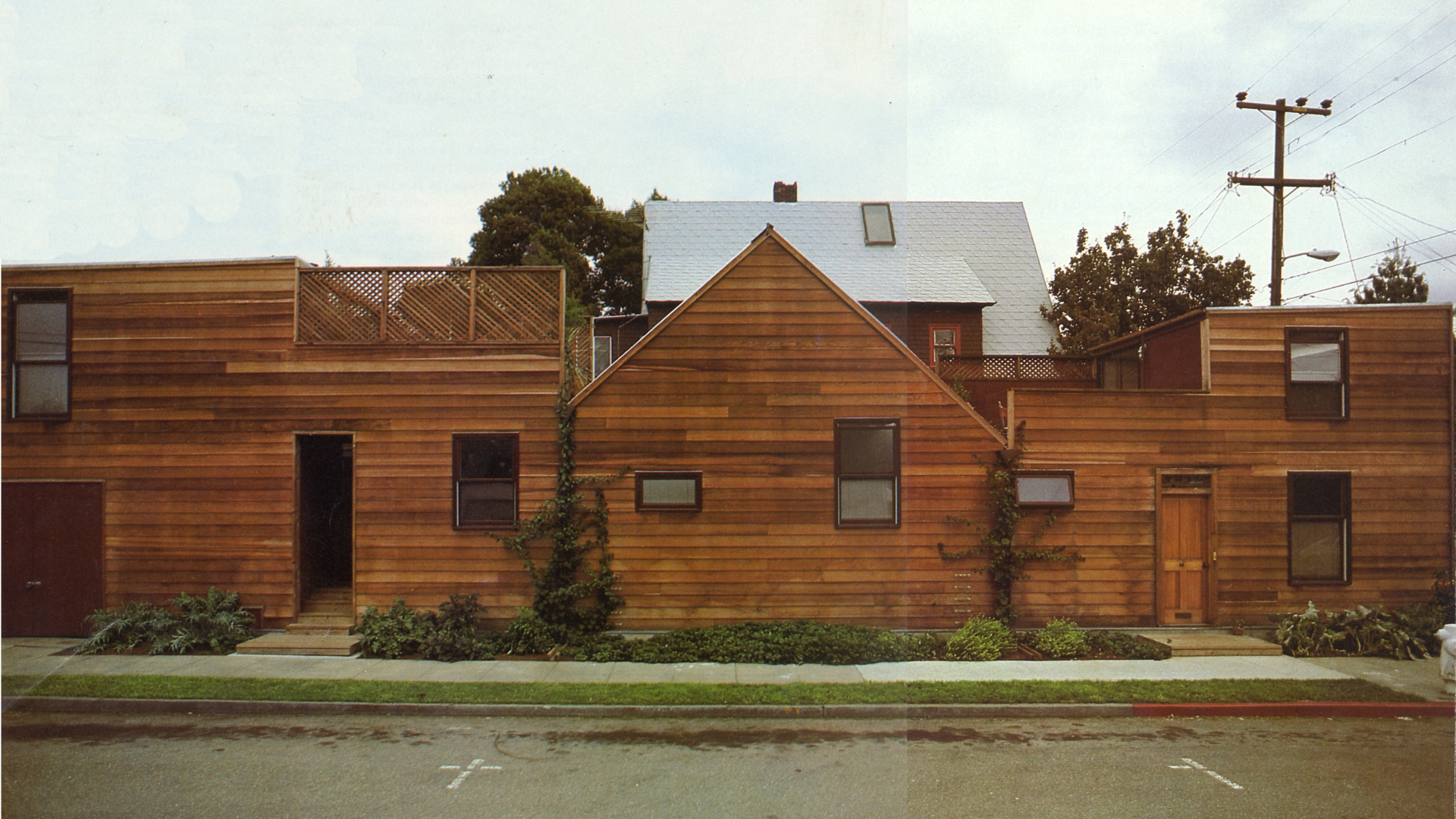 Exterior street elevation view of Spaghetti House in Berkeley, California.