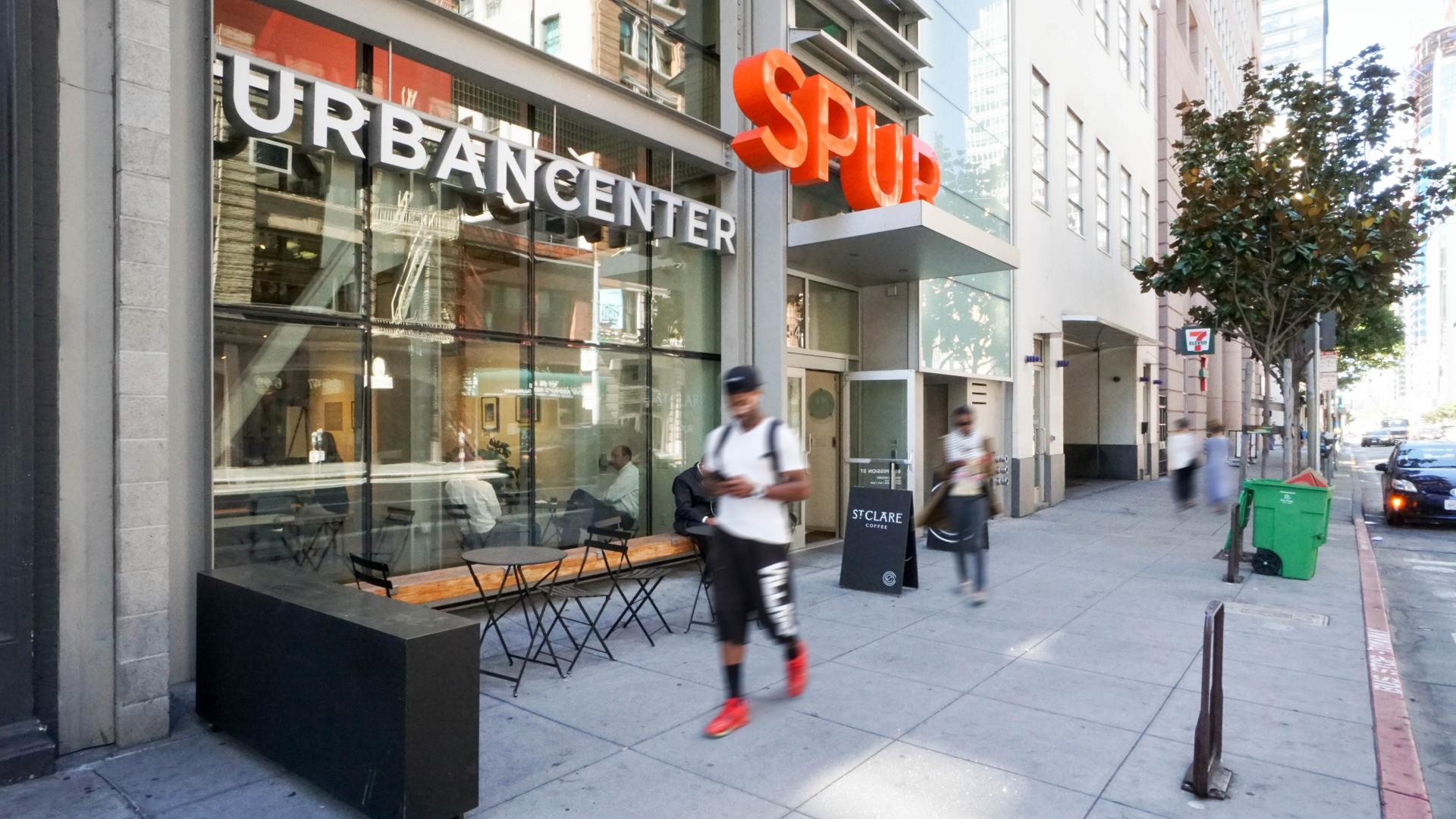 Exterior of SPUR Urban Center Galleries / St. Clare Coffee in San Francisco.