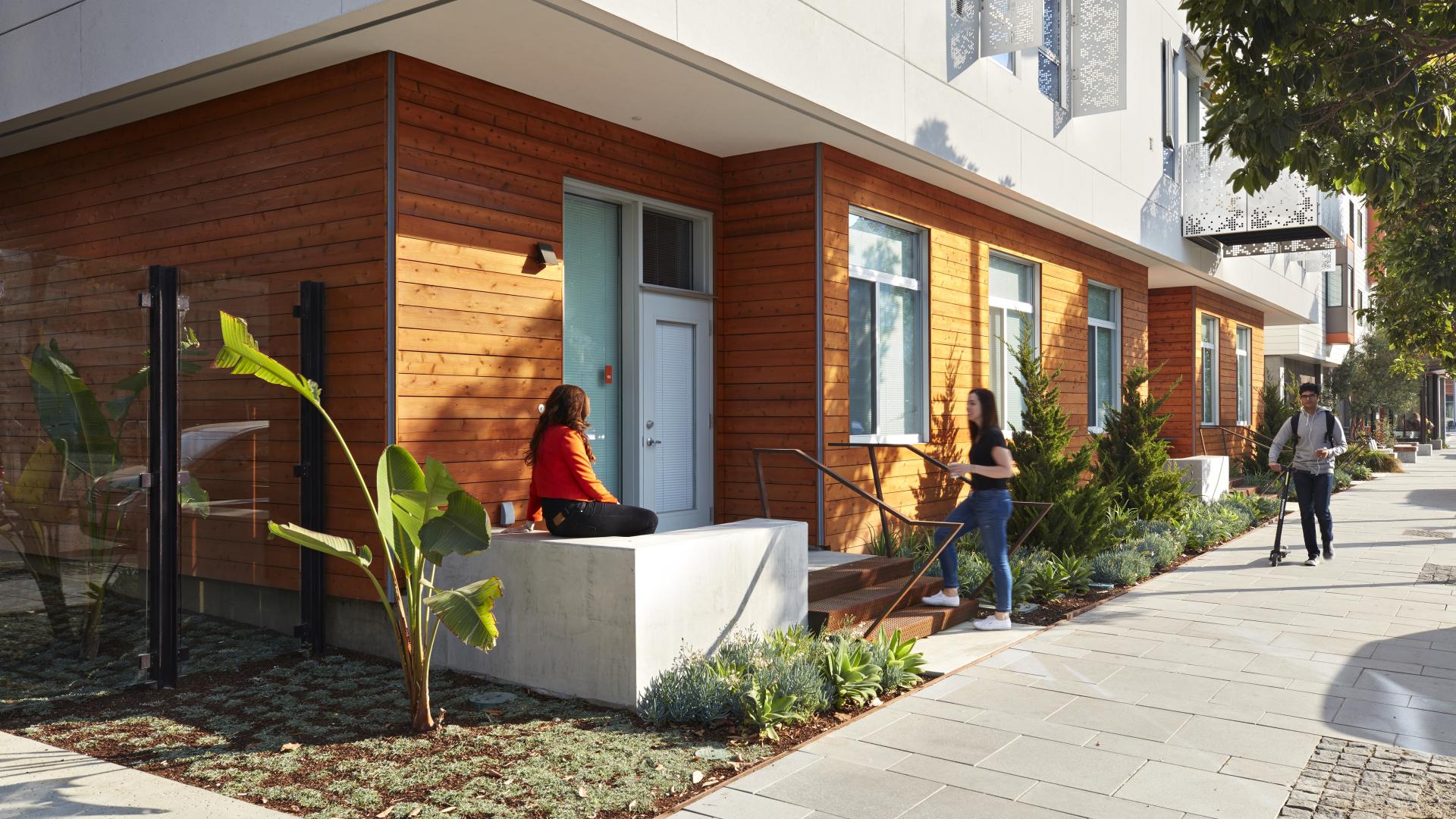 Residential stoop at Five88 in San Francisco.