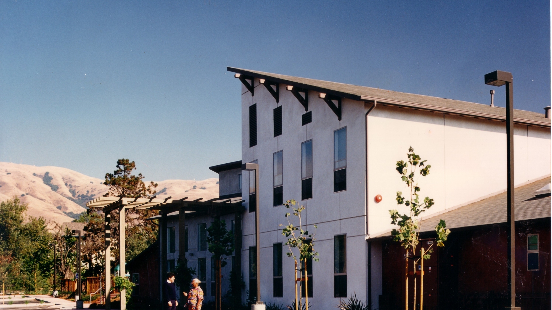 Exterior view of Sunrise Village in Fremont, California.