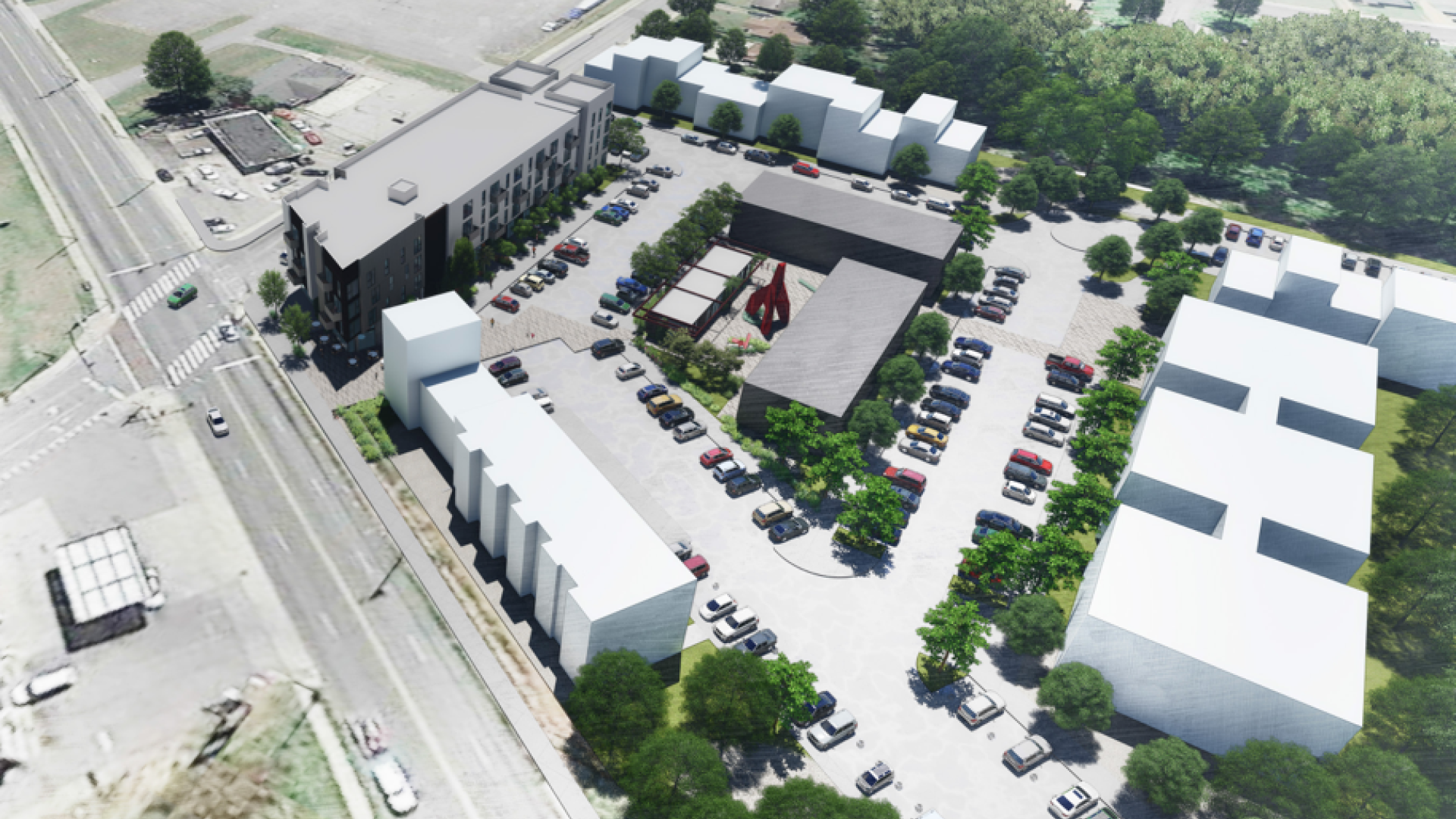 Aerial rendering for 26th and Clarksville in Nashville, Tennessee. 