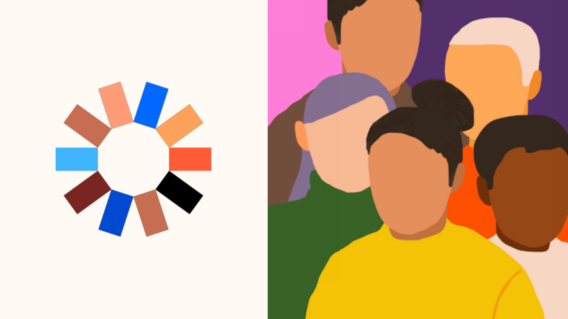 The Kelsey logo and an illustration of four people, representing people with disabilities and allies.