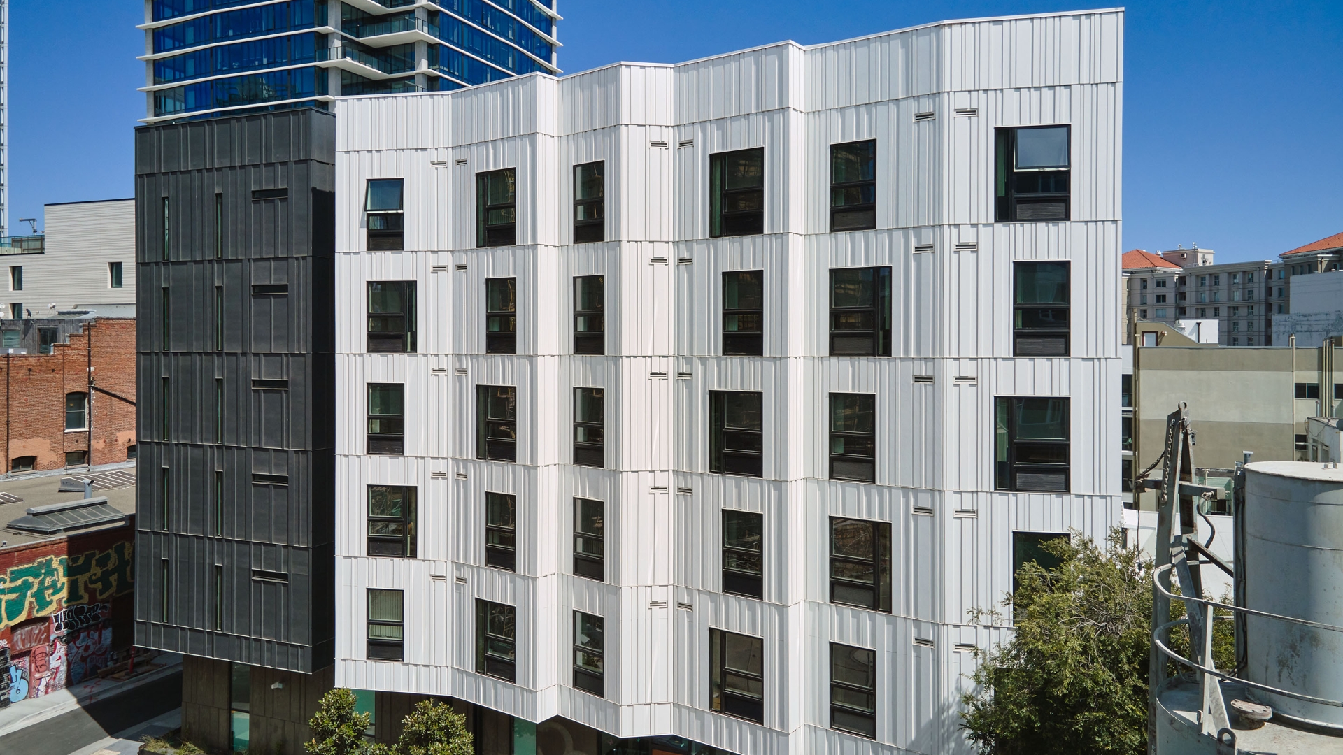 Exterior of the Jazzie Collins building, apart of the Brady Block in San Francisco.