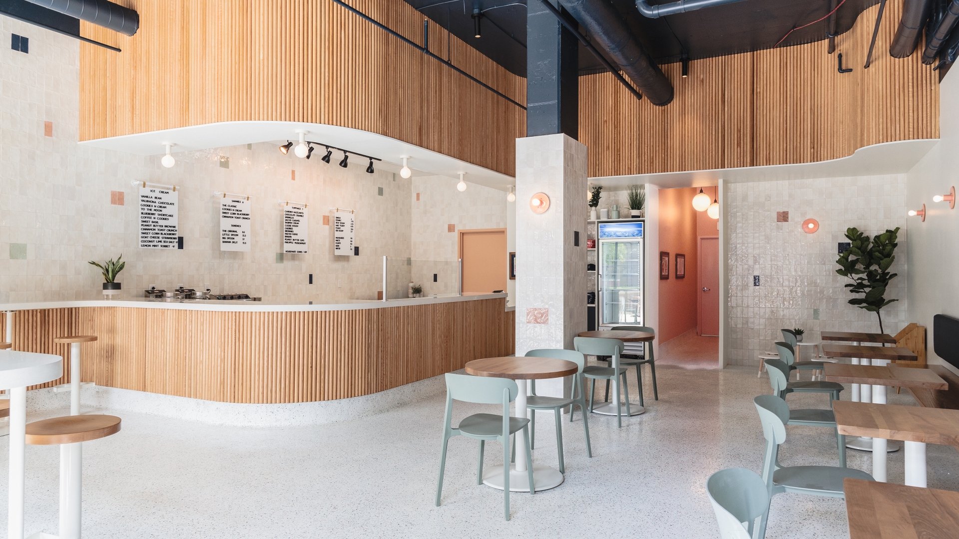 Interior view of Big Spoon Creamery in Huntsville, Alabama.