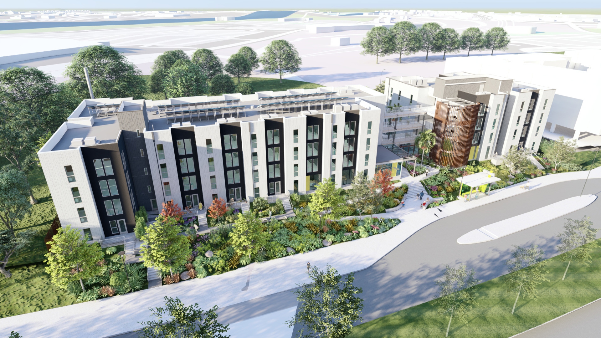 Aerial rendering for West Gateway in Sacramento.