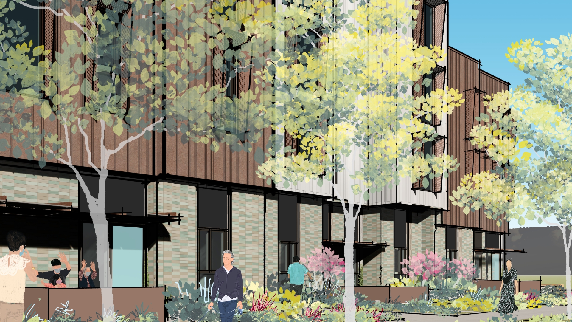 Exterior rendering of 1100 La Avenida in Mountain View, California.