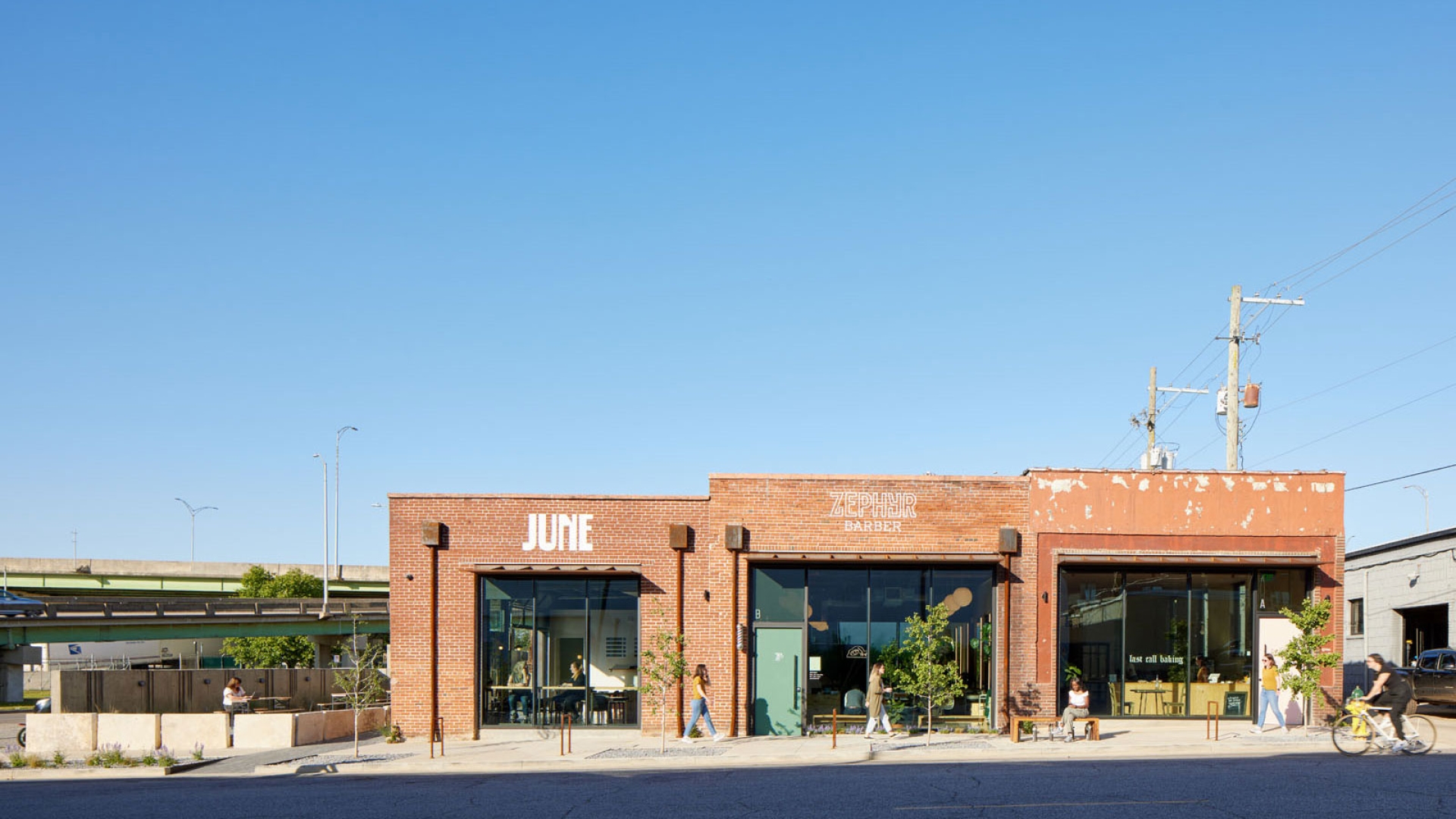 Exterior of the front of the Bandsaw Building in Birmingham, Alabama.