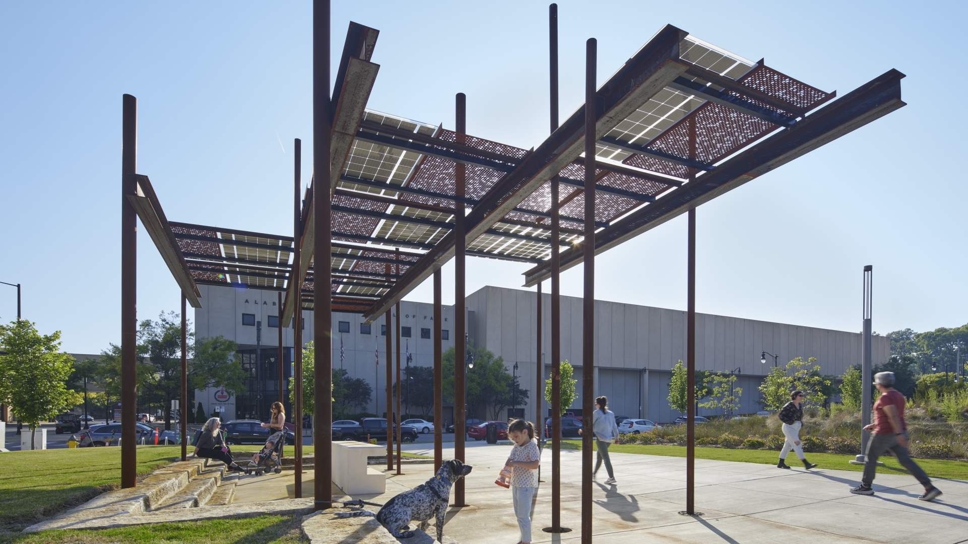 Exterior view of Solar Street Furniture.