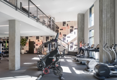 Exercise room inside Mason on Mariposa in San Francisco.