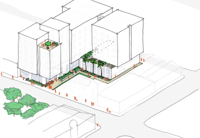 Diagram landscape for 420 Mendocino in Santa Rosa, California.