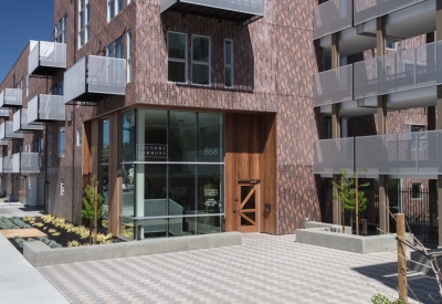 Exterior entrance of Foundry Commons in San Jose, Ca. 