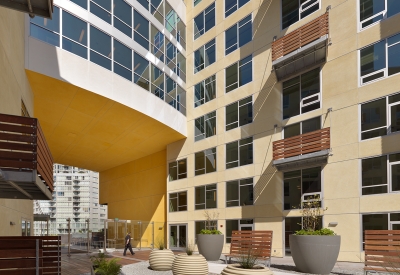 Courtyard inside Rincon Green in San Francisco.