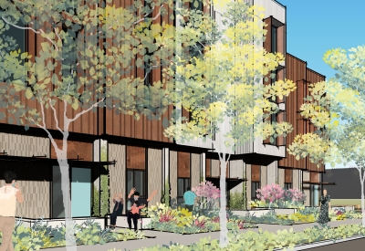 Exterior rendering of 1100 La Avenida in Mountain View, California.