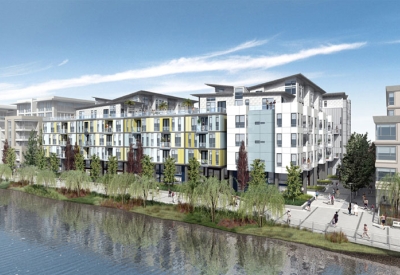 Exterior rendering of Channel Lofts.