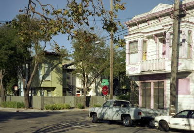 The historic neighborhood at Magnolia Row in West Oakland, California.