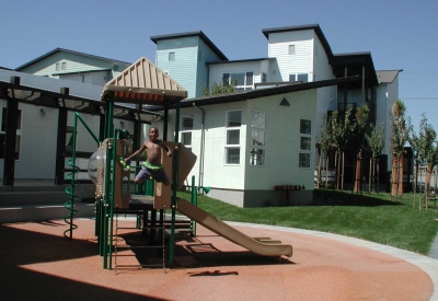 Playground at Linden Court in Oakland, California.
