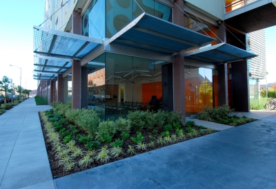 Exterior of the community room at 888 Seventh Street in San Francisco.