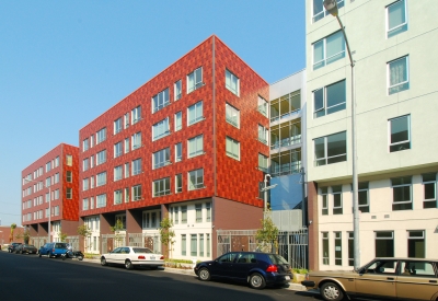 Exterior view of the elevation at 888 Seventh Street in San Francisco.