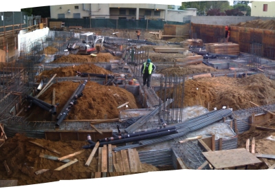 Construction site of Fillmore Park in San Francisco.