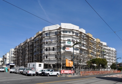 Exterior view of construction of Armstrong Place Senior in San Francisco.