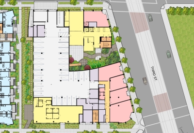 Level one site plan for Armstrong Place Senior in San Francisco.