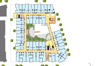 Level two site plan for Armstrong Place Senior in San Francisco.