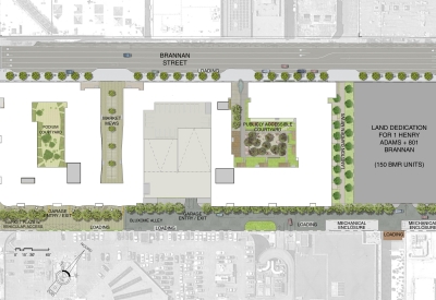 Landscape site plan of 855 Brannan in San Francisco.