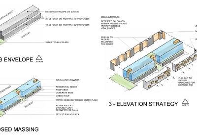 Design strategy diagram for 2121 Wood Street in Oakland, California.