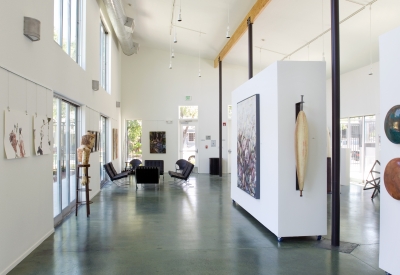 Common area with resident artwork at Art Ark in San Jose, California.