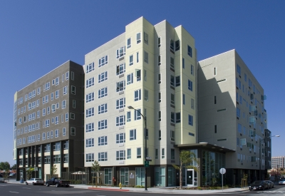 Exterior street view of Delmas Park in San Jose, California.