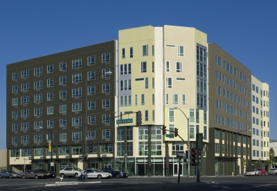 Exterior street view of Delmas Park in San Jose, California.