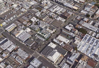 Aerial view of OME in San Francisco, CA.